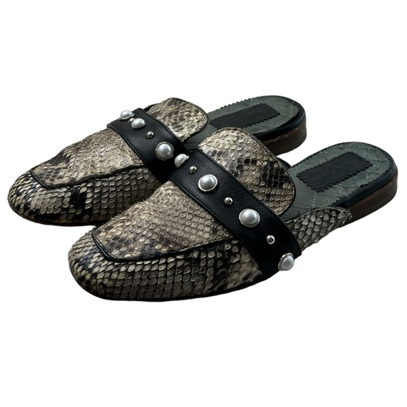 Franco Cuadra Women's Casual Genuine Python Mule Loafers Size 7 US/24 Mex - Picture 1 of 8